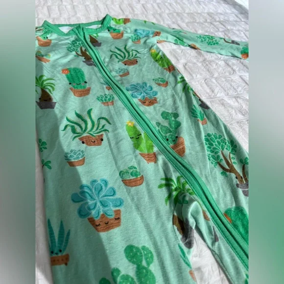 Little Sleepies Succulent Love Zippy Pajamas Size 12-18M GUC - Picture 5 of 7